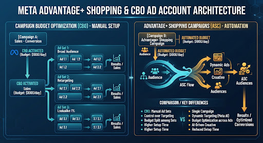 Meta Advantage+ Shopping and CBO Ad Account Architecture