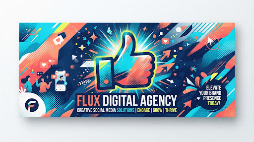 Social media engagement and creative impact digital art banner